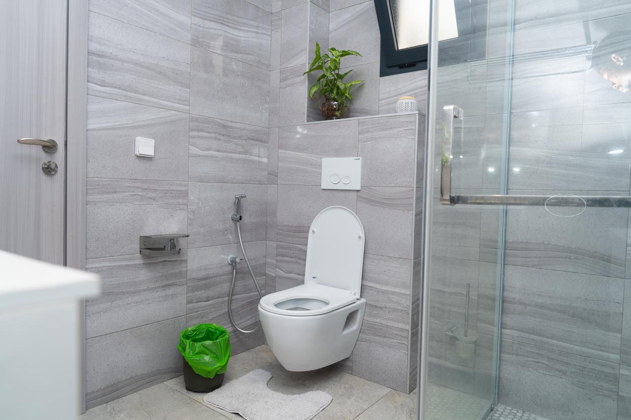 Toilettes de la salle de bain de l'appartement